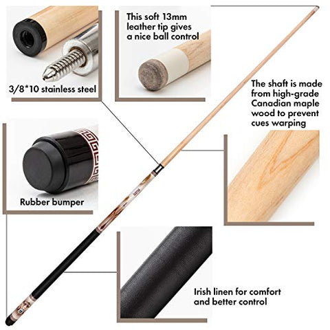 Image of PhoenixHit Pool Cue Stick Set - 58” Long Billiard Cue Stick, 19 Ounces with Accessories Included for a Memorable Billiard Experience in One Kit