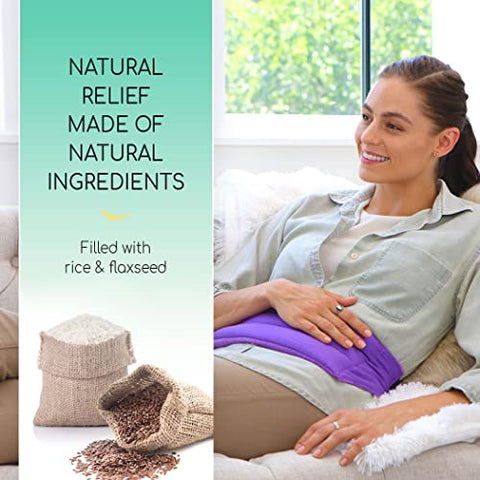 Image of My Heating Pad for Cramps and Lower Back with Full Body Strap | Perfect Microwave for Sore Muscles, Stress Relief, and Relaxation | American Made Hot Packs for Pain (Purple)