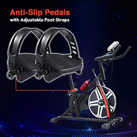 Image of PowerMax Fitness BS-130 Steel Exercise Spin Bike With 6 Kg Flywheel, LCD Display & Bottle Holder, Black