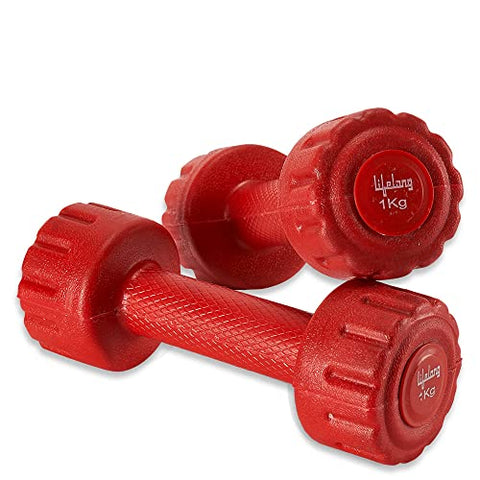 Image of Lifelong PVC Dumbbells Pack of 2 for Home Gym Fitness Barbell, Workout at Home; for Resistance Training; Easy Grip and Anti- Slip Dumbbells (6 Month Warranty)