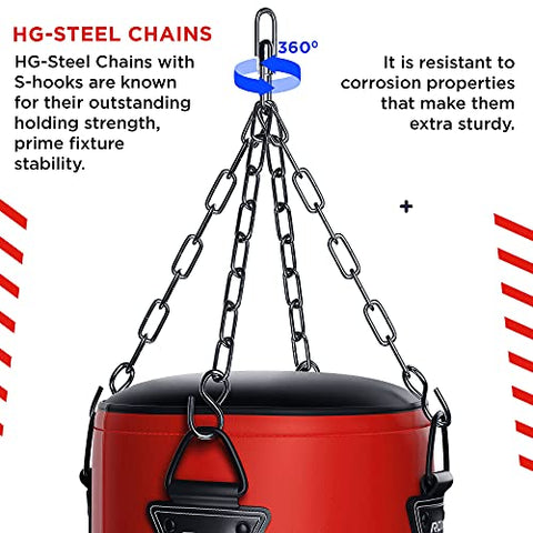 Image of RDX Punching Bag UNFILLED Set Muay Thai Training Gloves with Punch Mitts Hanging Chain, Great for MMA, Kick Boxing, Martial Arts, 4PC Available in 4FT 5FT