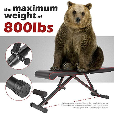 Image of ADVENOR Weight Bench Adjustable Strength Training Incline Decline Full Body Workout Foldable Exercise Bench For Home Gym