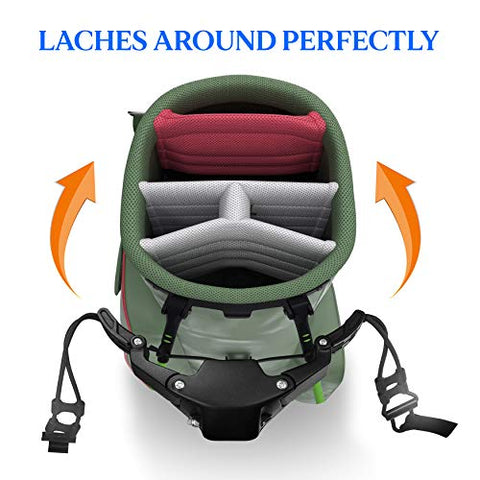 Image of SereneLife 2 Wheel Golf Push Cart - Lightweight Folding Walking Push Cart Roller Golf Bag Holder w/Foot Brake, Upper/Lower Bracket w/Elastic Strap, Bag Storage Holder SLGZX3