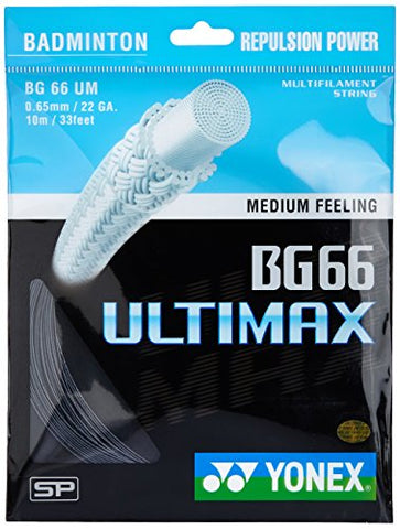 Image of YONEX Ultimax BG 66 High-Polymer Nylon Badminton Strings (Black, 0.65mm)