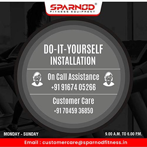 Image of Sparnod Fitness SAB-05 Air Bike Exercise Cycle for Home Gym - Dual Action for Full Body Workout (Setting for Moving/Stationary Handles) - Adjustable Resistance, Height Adjustable seat with Back Rest (Do It Yourself Installation)