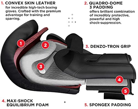 Image of RDX Boxing Gloves Sparring and Muay Thai Maya Hide Leather, Kara Patent Pending Training Mitt for Kickboxing, Punching Bag, Focus Pads, MMA, Thai Pad, Double End Ball Punching Fight Gloves