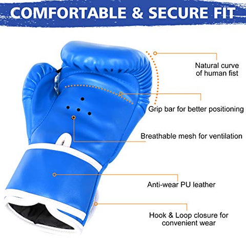 Image of TUXHUI Kids Boxing Gloves for Kids Boys Girls Youth Age 5-12 Years Training Gloves for Punching Bag Kickboxing Muay Thai