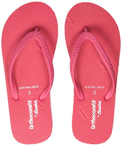 Image of BATA Women Ortho Comfit Ladies Red FlipFlops6 Kids UK (5775999)