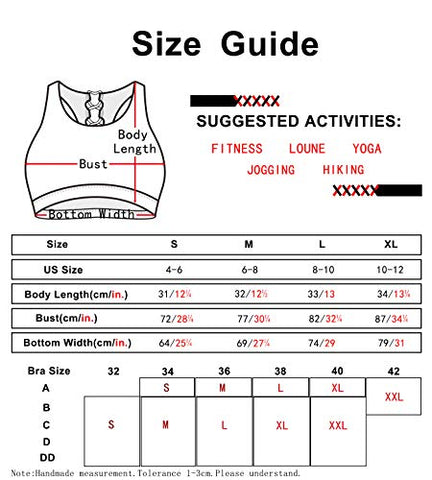 Image of icyzone Women's Workout Yoga Clothes Activewear Printed Racerback Sports Bras (L, Black)