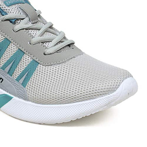 Image of ASIAN Men's Bouncer-01 Grey Firozi Sports Latest Stylish Casual Sneakers,Lace up Lightweight Shoes for Running, Walking, Gym UK-6