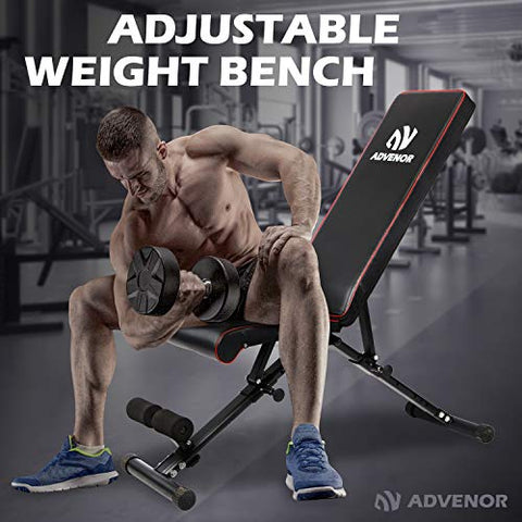 Image of ADVENOR Weight Bench Adjustable Strength Training Incline Decline Full Body Workout Foldable Exercise Bench For Home Gym