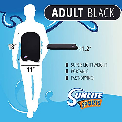 Image of Sunlite Sports Kids Swim Kickboard, Pool Float for Swimming Training and Light Water Exercise, Made of High-Density EVA Foam, Kids Boogie Board for Pool Fun (Black)