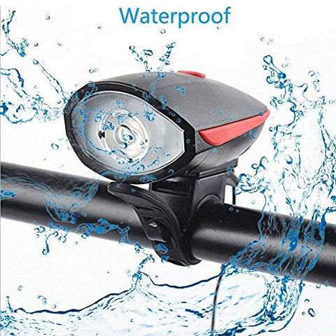 Image of ASkyl Waterproof Rechargeable Bike Bicycle 3 Mode Light with Loud Horn (Multicolor)
