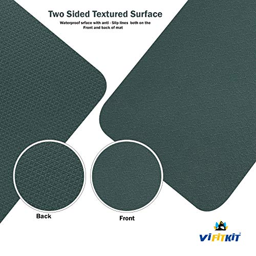 VIFITKIT Yoga Mat Eco Friendly Workout Mat For Yoga Pilates Outdoor Workout With Free Carrying Bag and Strap (Made In India) (BOTTLE GREEN, 4mm)