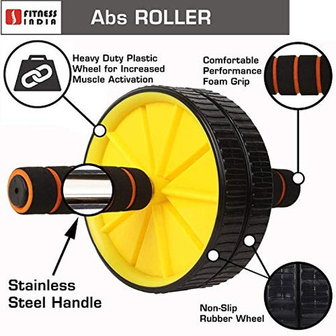 Image of FITNESS INDIA™ AB Roller & Tummy Twister (Combo of 2) Waist Trimmer Body Toner Home Gym Equipment Abdominal Exercise - Multicolour