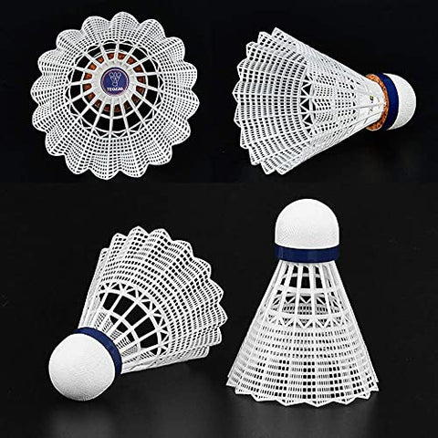 Image of TEOZZO Nylon Badminton Shuttlecocks Pack of 12 Sports Birdies Shuttlecock for Outdoor Indoor Sports Activities