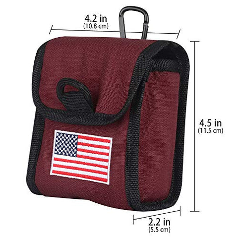 Image of Big Teeth Golf Rangefinder Case Magnetic Closure Carry Case USA Flag for Tectectec Callaway and Most of Brands (Red)