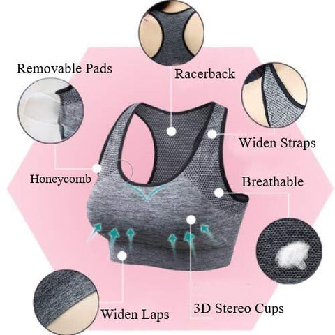 Image of Tianken Women Racerback Sport Bras High Impact Seamless Yoga Gym Fitness Running Workout Activewear Bra, 2pack-blue-purple, Small