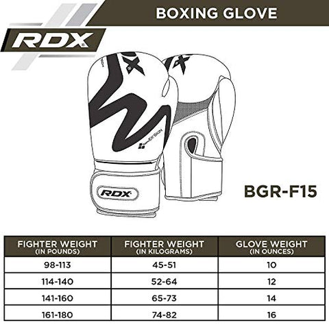 Image of RDX Boxing Gloves for Training & Muay Thai | Convex Skin Leather Gloves for Sparring, Kickboxing, Fighting, Punch Bags, Double End Speed Ball & Focus Pads Punching