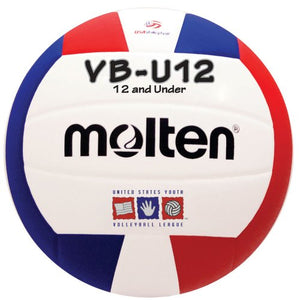 Molten VBU12 Volleyball , 12 &Under/8.1-Ounce/Red/White/Blue