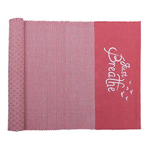 Image of Arka Just Breathe Natural Handmade Cotton Yoga Exercise Mat for Men & Women. (Pink) Dimensions- 72 X 24 Inch,4 mm Thick