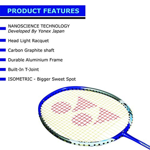 Image of YONEX Nanoray 7000I G4-2U Aluminum Badminton Racquet with Full Cover (Blue)