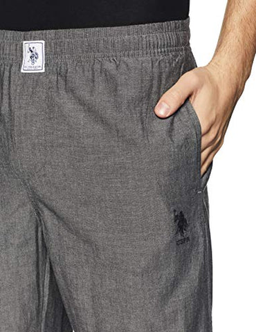 Image of U.S. Polo Assn. Men's Regular Fit Track Pants (I658-002-PL_Black Chambray_L)