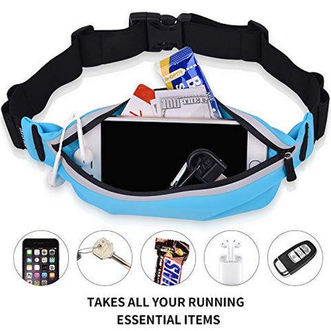 Image of Filoto Running Belt Accessories for iPhone X 6 7 8 Plus, USA Patented Hands-Free Reflective Waist Pack Runner Pouch, No-Bounce Adjustable Fitness Workout Fanny Pack Phone Holder for Women & Men