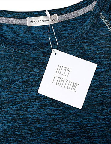 Image of MISS FORTUNE Workout Tshirts for Women Gym, Yoga Tops Running Sports Top Athletic Hiking Shirt Loose Fitting Basic Comfortable Flowy Tennis Tees Activewear, Blue 1X