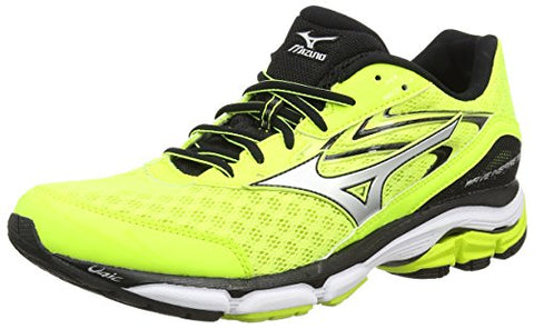 Image of Mizuno Men R613B53 Wave Inspire 12 Yellow/Silver/Black Running Shoes-6 UK/India (39 EU) (J1GC164407)