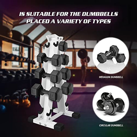 Image of HAI+ Dumbbell Storage Rack Stand Holder, Solid Steel Dumbbell Rack Holder, A-Frame 3 Tier Weight Dumbbell Storage Racks, Free Weights Dumbbells Set for Home Gym Exercise (5 Tier)