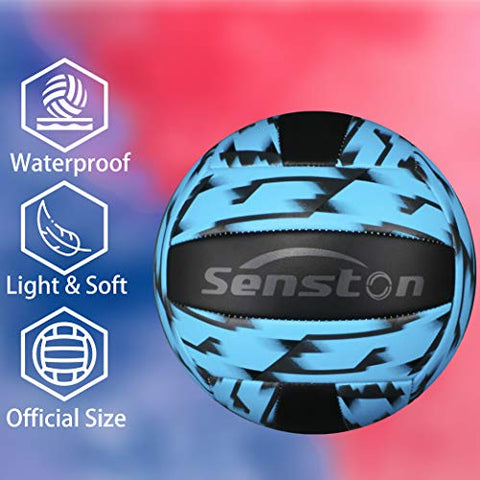 Image of Senston Volleyball Waterproof Beach Soft Blue Volleyball for Indoor/Outdoor Play, Game,Training Official Size 5