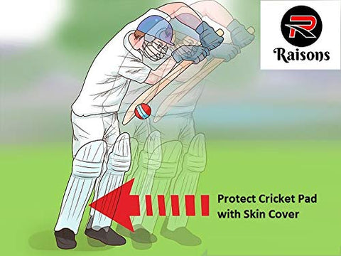 Image of Raisons Spandex Cricket Leg Guard Pad Skin - Cover/Outer Skin (1 Pair Navy Blue)