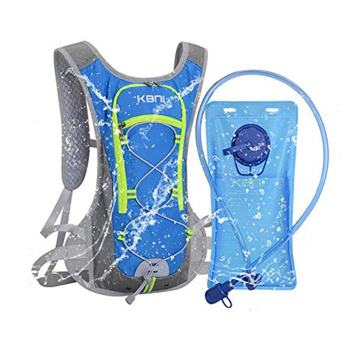 Image of KBNI Hydration Backpack with 2 Litre (68 Ounce) Water Bladder, Lightweight, Suitable for Outdoor Hiking Running Cycling Camping Climbing Sports Perfect for Men Women & Kids