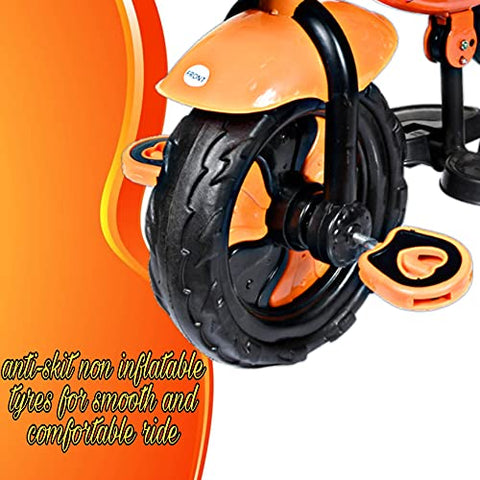 Image of Cosmo Baby trx-900 Plug N Play Kids / Baby Tricycle with Parental Control , Cushion seat and seat Belt for 12 Months to 48 Months Boys / Girls / . Carrying Capacity Upto 30kgs ( Orange )