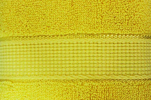 Image of Whatever at Home - 100% Cotton Premium Hand & Sports Towel Set of 3, 65 x 40 cm, Super Absorbency, Ring Spun Cotton for Soft Feel, Yellow Colour - 400 GSM