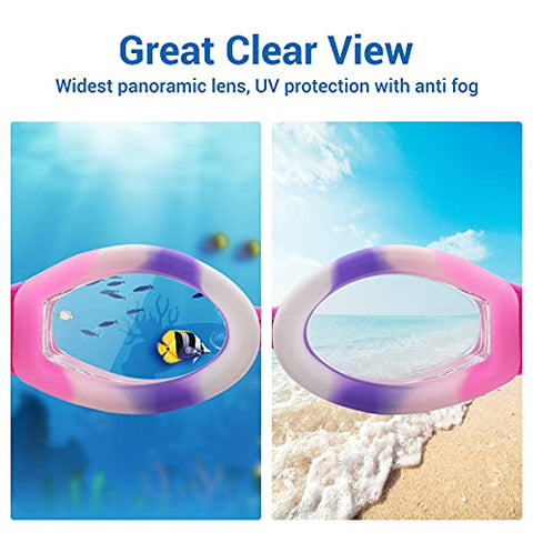 Image of Elimoons Kids Swim Goggles, Pack of 2, Swimming Glasses for Children and Early Teens from 3 to 15 Years Old, Clear Vision, Anti-Fog, Waterproof, UV Protection