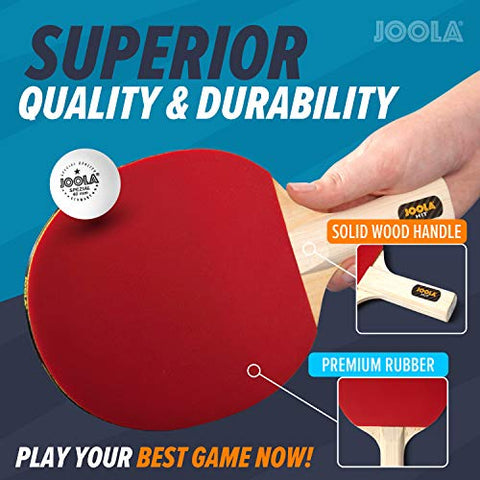 Image of JOOLA 4-Player Indoor Table Tennis Hit Set (Bundle Includes 4 Rackets/Paddles, 8 Balls, Carrying Case)