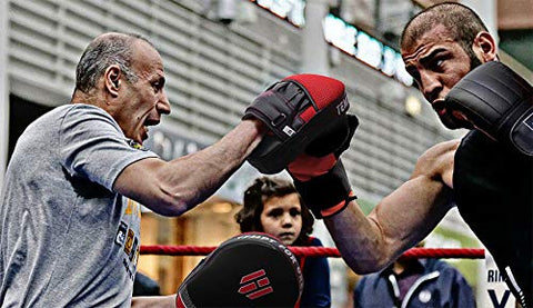 Image of Punching Mitts Kickboxing Muay Thai MMA Boxing Mitts Training Focus Punch Mitts Bags Hand Target Pads for Kids, Men & Women (Pair) (Red)