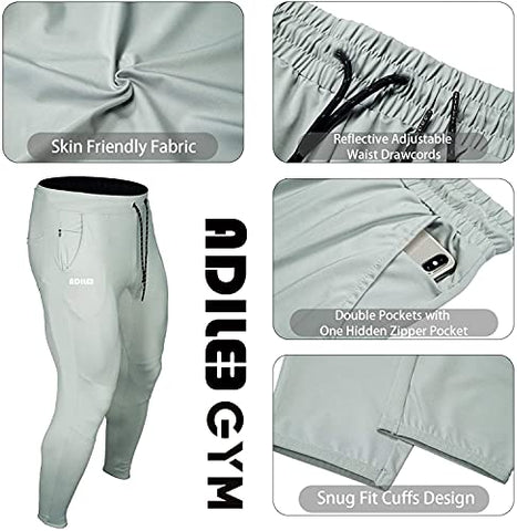Image of ADILEE Men's Regular Fit Joggers (Jogger Pants/Light Grey/M_Light Grey_M)