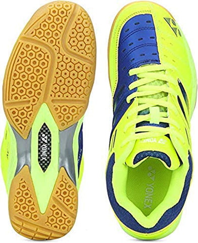 Image of Yonex Tru-Cushion V Non Marking Badminton Court Shoes, Lime/Navy - 8 UK