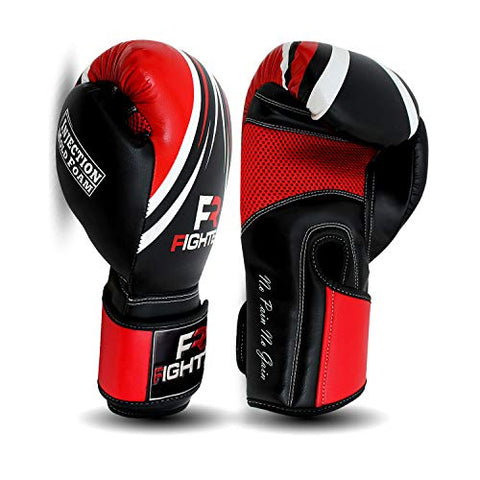 Image of Fighter Boxing Gloves Perfect for MMA Training, Punching Bag, Kickboxing, Muay Thai Boxing Gloves for Men, Women and Adult (Red/Black, 16 oz)
