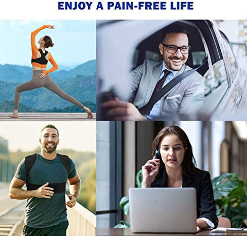 Image of GREETURE Posture Corrector for Women and Men, Adjustable Upper Back Brace, Breathable Back Support straightener, Providing Pain Relief from Neck, Shoulder, and Clavicle, Back Straight Belt (Free Size)