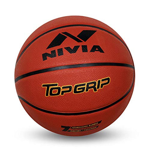 Image of Nivia Top Grip Rubber Basketball ( Size: 7, Color : Brown, Ideal for : Training/Match )