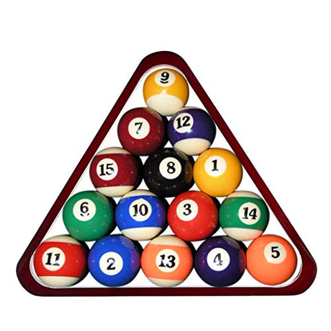 Image of OwnMy Set of 2 Wooden Billiard Ball Rack Set, Vintage Solid Wood Billiard 8-Ball Triangle Rack & 9-Ball Diamond Rack Table Pool Ball Racks (Red)