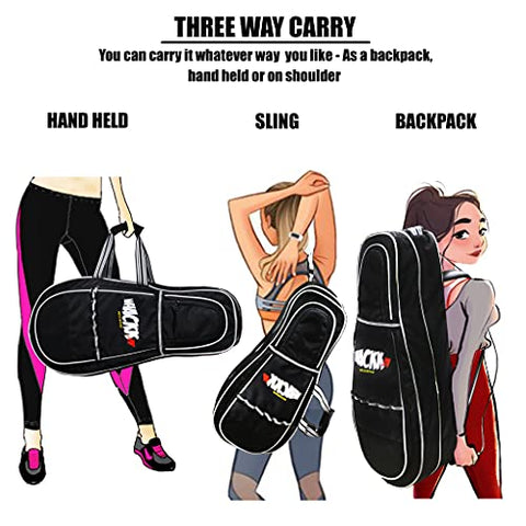 Image of WHACKK Smash Black White Tennis/Squash/Badminton kit Bag (9099), 2XL (9099i)