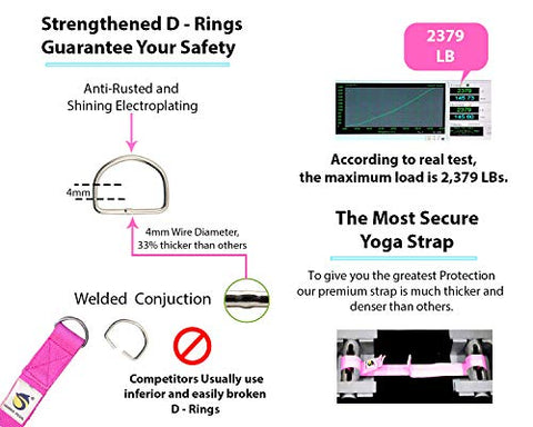 Image of Marine Pearl 8 ft Anti Skid Yoga Strap Belt for Stretching Exercise with D-Ring Buckle/Durable Heavy Duty Cotton/Anti Sweat/Increases Flexibility