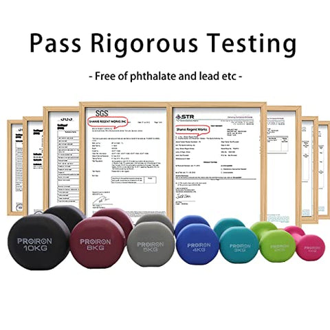 Image of PROIRON Neoprene Dumbbell Home Exercise for Ladies Kids Arm Hand Weights Pilates Dumbbells in 2kg Pair