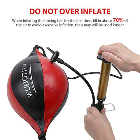 Image of VAlinks Professional Double End Speed Bag PU Leather Punch Ball Striking Bag Kits for Boxing MMA Training Muay Thai Fitness or Fighting Sport (Red)