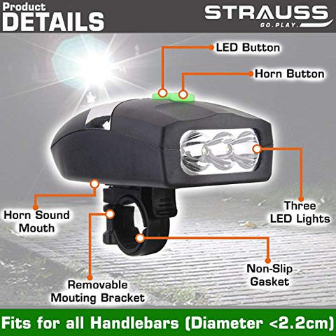 Image of Strauss Bicycle LED Headlight with Horn